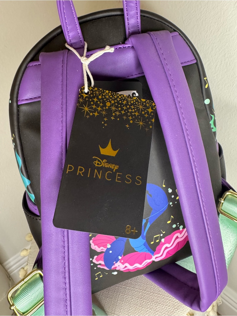 NWT Disney Loungefly The Little Mermaid Purple & Black Mini Backpack - Picture 5 of 10